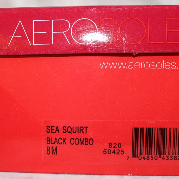 NIB Aerosoles Sea Squirt Black Tan Slides Sz 8M - Picture 5 of 9